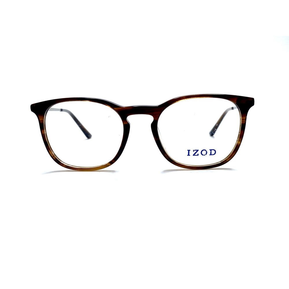 New IZOD Brown Tortoise Oval Glasses Gun Metal Temple Italy IZ 2102 50 19 145